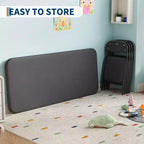 Set Tavolo Pieghevole per Bambini e 2 Sedie Beige / Nero / Grigio – Cuscino in PU, per 2+ Anni
