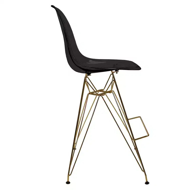 Sgabello da bar in acrilico trasparente nero / blu / rosso – Stile Mid-Century, Posti a sedere: 1