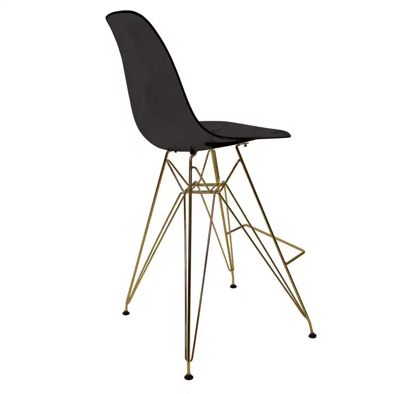 Sgabello da bar in acrilico trasparente nero / blu / rosso – Stile Mid-Century, Posti a sedere: 1