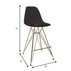Sgabello da bar in acrilico trasparente nero / blu / rosso – Stile Mid-Century, Posti a sedere: 1