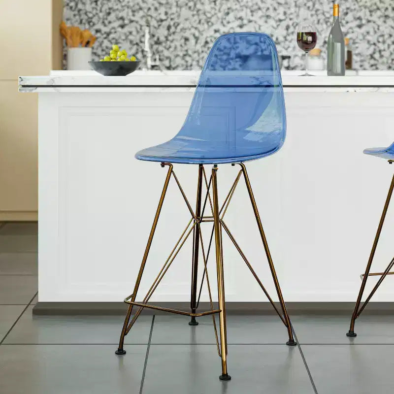 Sgabello da bar in acrilico trasparente nero / blu / rosso – Stile Mid-Century, Posti a sedere: 1