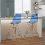 Sgabello da bar in acrilico trasparente nero / blu / rosso – Stile Mid-Century, Posti a sedere: 1