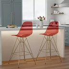 Sgabello da bar in acrilico trasparente nero / blu / rosso – Stile Mid-Century, Posti a sedere: 1