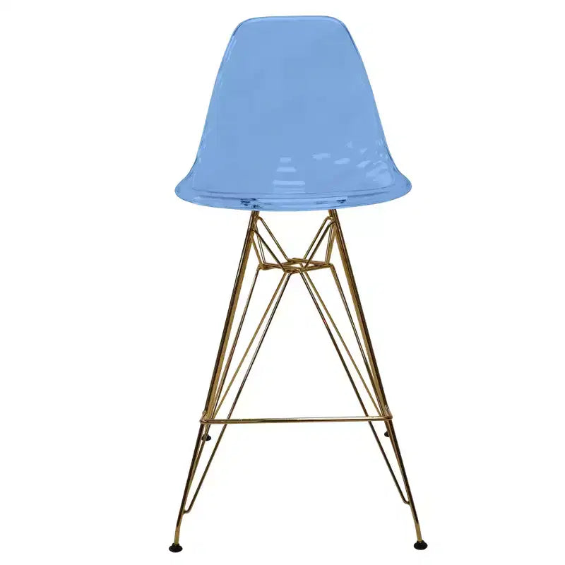 Sgabello da bar in acrilico trasparente nero / blu / rosso – Stile Mid-Century, Posti a sedere: 1