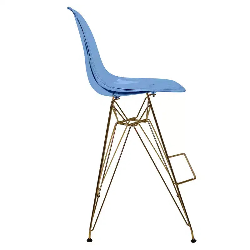 Sgabello da bar in acrilico trasparente nero / blu / rosso – Stile Mid-Century, Posti a sedere: 1