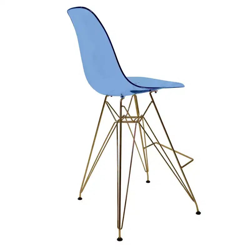 Sgabello da bar in acrilico trasparente nero / blu / rosso – Stile Mid-Century, Posti a sedere: 1