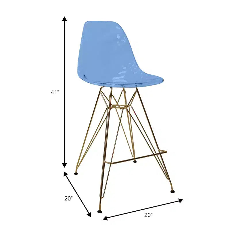 Sgabello da bar in acrilico trasparente nero / blu / rosso – Stile Mid-Century, Posti a sedere: 1