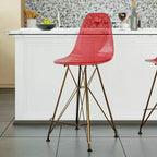 Sgabello da bar in acrilico trasparente nero / blu / rosso – Stile Mid-Century, Posti a sedere: 1