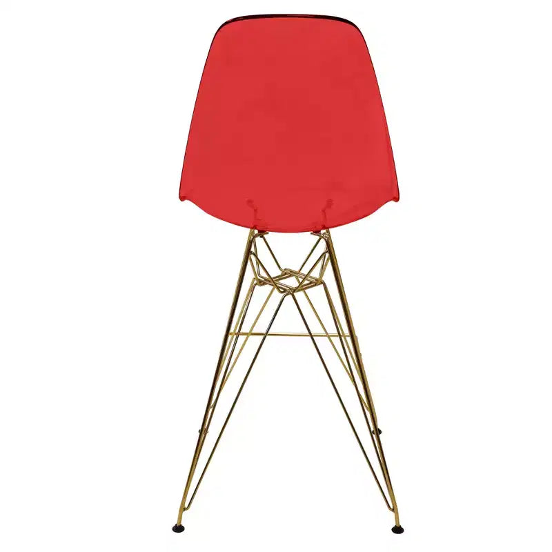 Sgabello da bar in acrilico trasparente nero / blu / rosso – Stile Mid-Century, Posti a sedere: 1