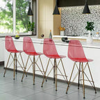 Sgabello da bar in acrilico trasparente nero / blu / rosso – Stile Mid-Century, Posti a sedere: 1