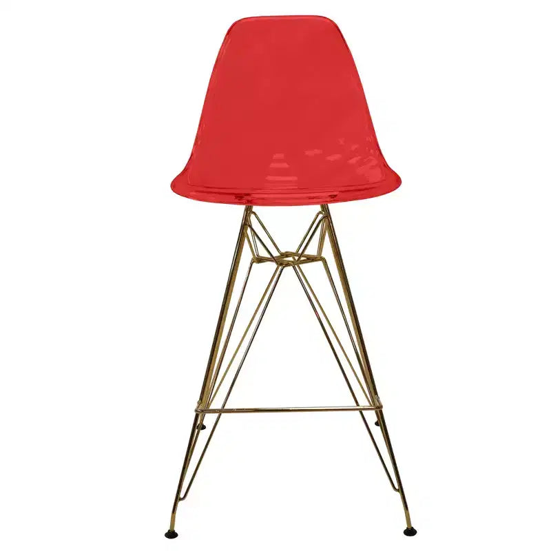 Sgabello da bar in acrilico trasparente nero / blu / rosso – Stile Mid-Century, Posti a sedere: 1