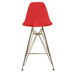 Sgabello da bar in acrilico trasparente nero / blu / rosso – Stile Mid-Century, Posti a sedere: 1