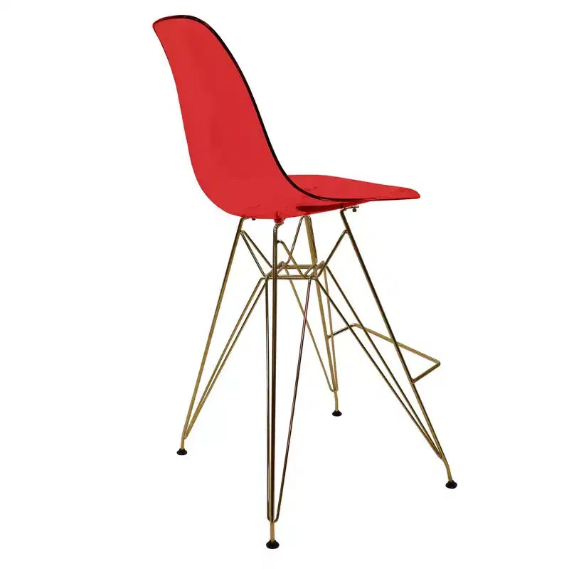 Sgabello da bar in acrilico trasparente nero / blu / rosso – Stile Mid-Century, Posti a sedere: 1