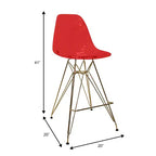 Sgabello da bar in acrilico trasparente nero / blu / rosso – Stile Mid-Century, Posti a sedere: 1