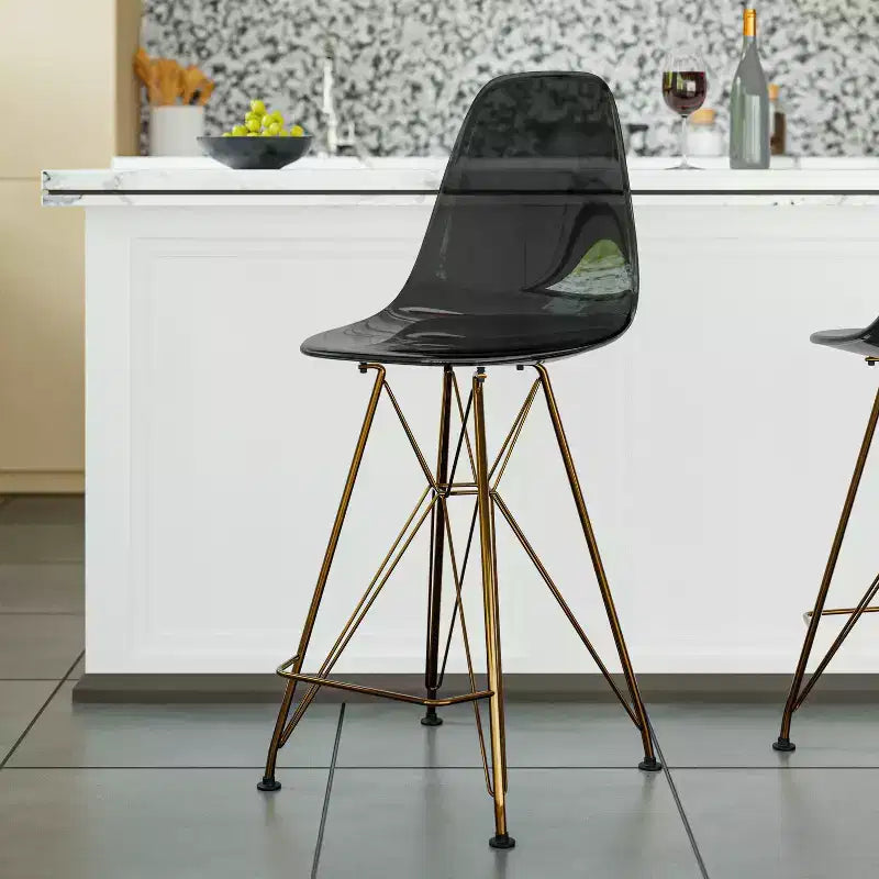 Sgabello da bar in acrilico trasparente nero / blu / rosso – Stile Mid-Century, Posti a sedere: 1