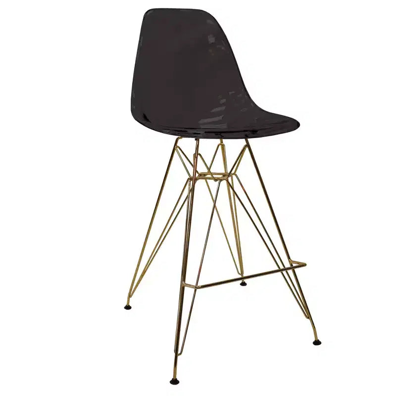 Sgabello da bar in acrilico trasparente nero / blu / rosso – Stile Mid-Century, Posti a sedere: 1