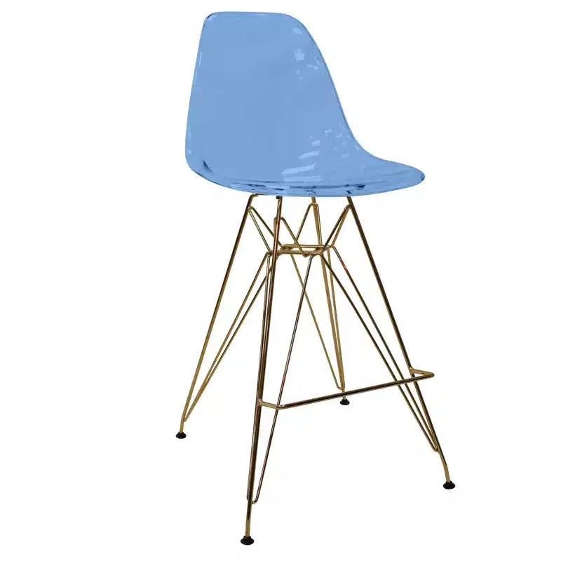 Sgabello da bar in acrilico trasparente nero / blu / rosso – Stile Mid-Century, Posti a sedere: 1