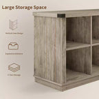 Libreria con 8 Cubi Contenitori in Legno Naturale, 2 Livelli, Stile Rustico