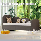 Twin Size Daybed Frame with Trundle, Wooden Frame Daybed and Roll Out Trundle Accommodate