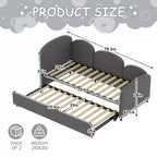 Daybed gemello floreale bianco con rotelle, sponde laterali a 3 lati, per 2 persone