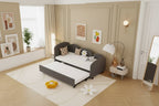 Daybed gemello floreale bianco con rotelle, sponde laterali a 3 lati, per 2 persone