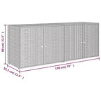 Armadio da esterno a 4 ante in polyrattan nero/grigio