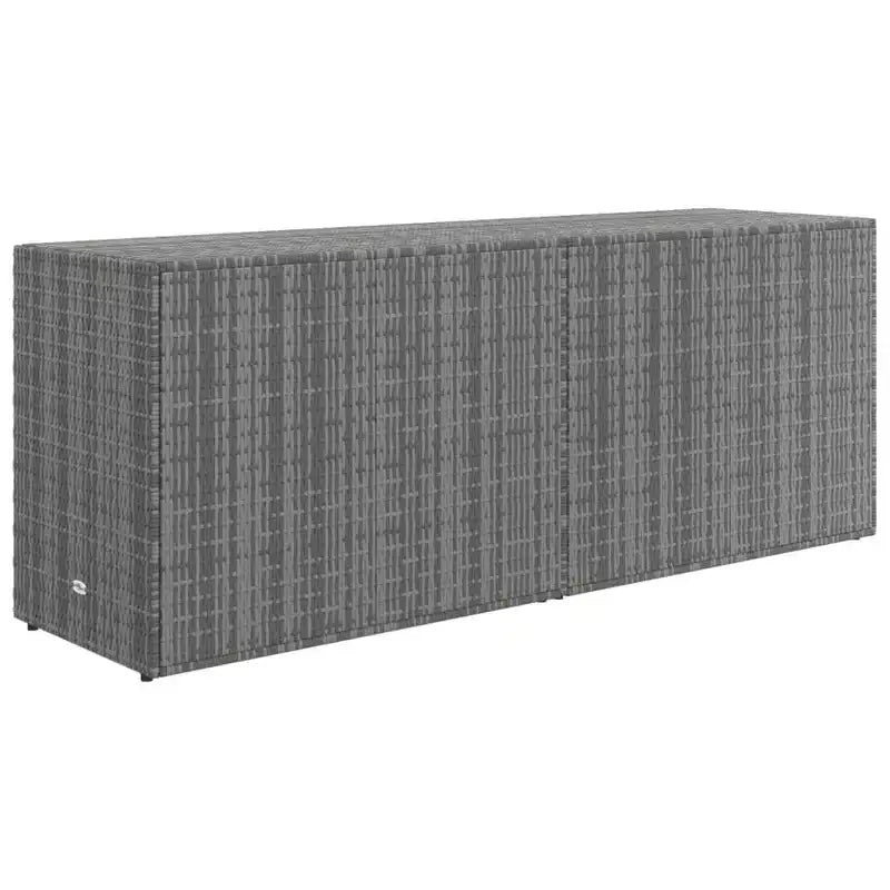 Armadio da esterno a 4 ante in polyrattan nero/grigio