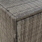 Armadio da esterno a 4 ante in polyrattan nero/grigio