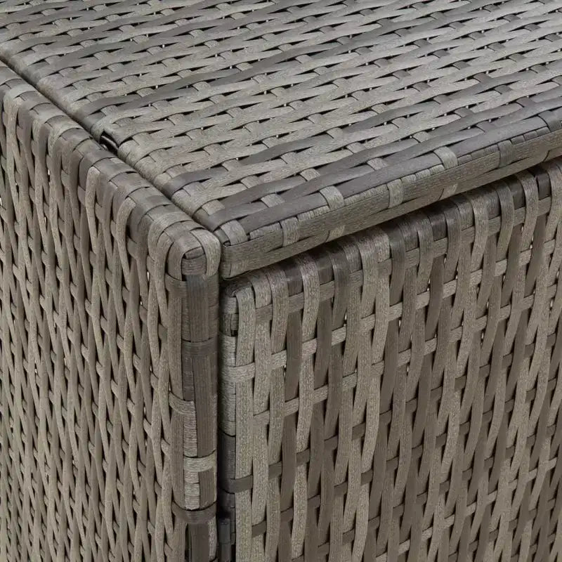 Armadio da esterno a 4 ante in polyrattan nero/grigio