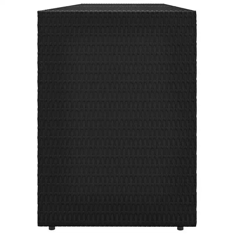 Armadio da esterno a 4 ante in polyrattan nero/grigio