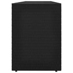 Armadio da esterno a 4 ante in polyrattan nero/grigio