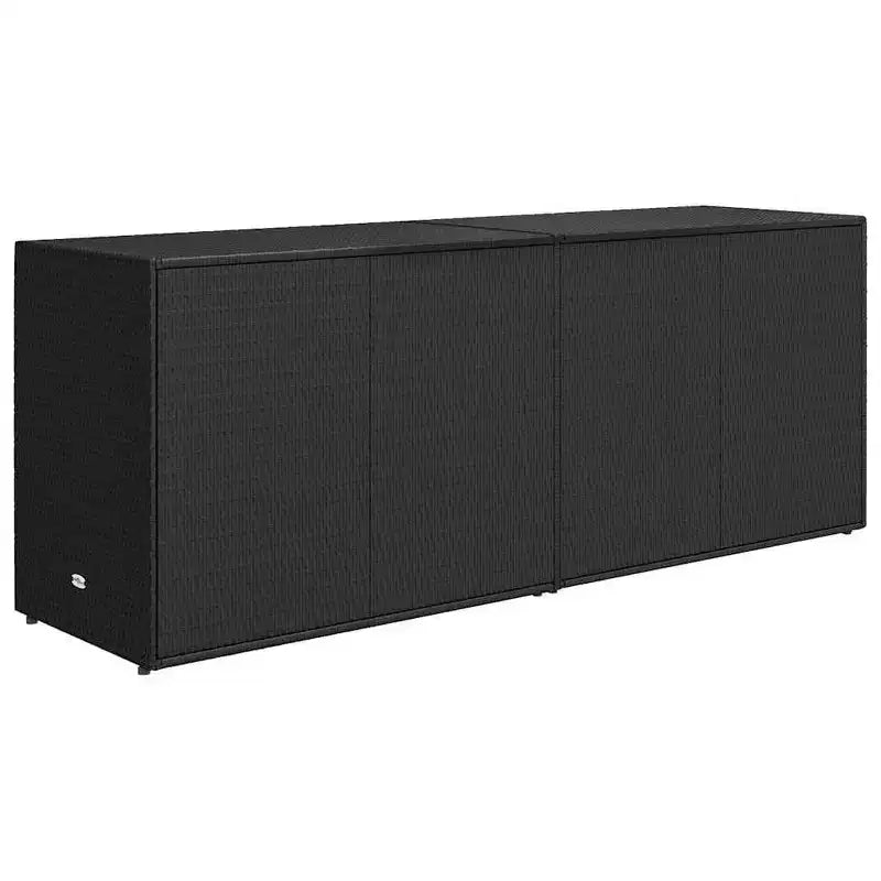 Armadio da esterno a 4 ante in polyrattan nero/grigio