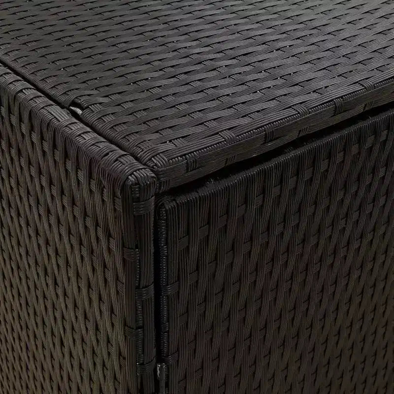 Armadio da esterno a 4 ante in polyrattan nero/grigio