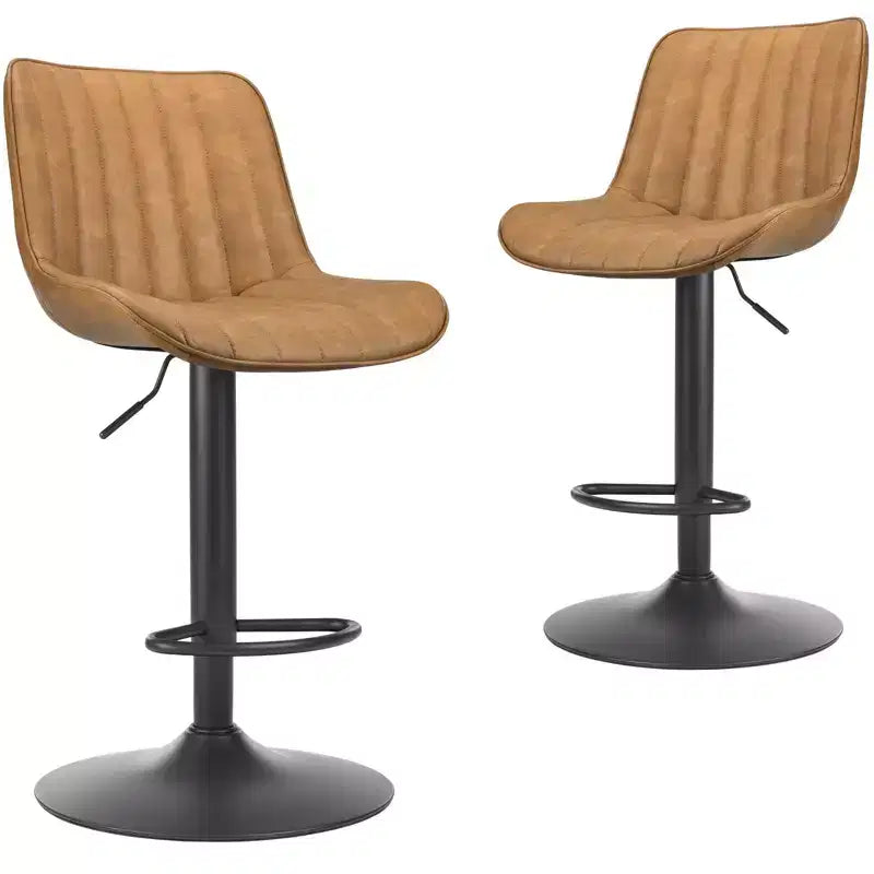 Sgabelli da bar girevoli regolabili marrone / marrone scuro, set da 2