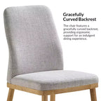 Sedia da pranzo imbottita Mid-Century Modern – Beige / Grigio / Blu scuro – Set da 4