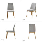 Sedia da pranzo imbottita Mid-Century Modern – Beige / Grigio / Blu scuro – Set da 4