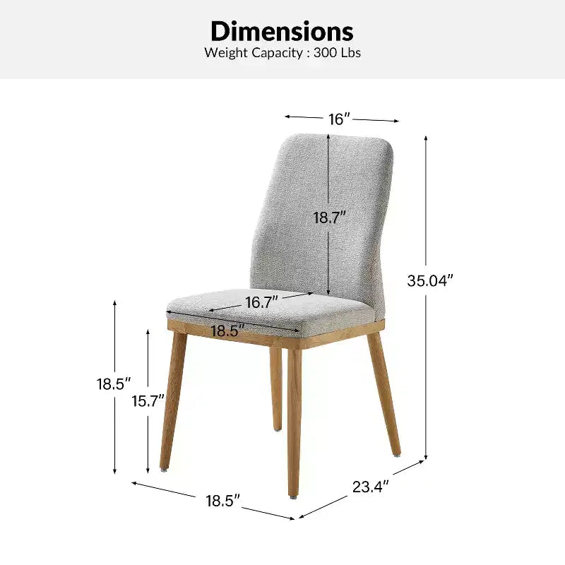 Sedia da pranzo imbottita Mid-Century Modern – Beige / Grigio / Blu scuro – Set da 4