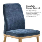 Sedia da pranzo imbottita Mid-Century Modern – Beige / Grigio / Blu scuro – Set da 4