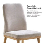 Sedia da pranzo imbottita Mid-Century Modern – Beige / Grigio / Blu scuro – Set da 4