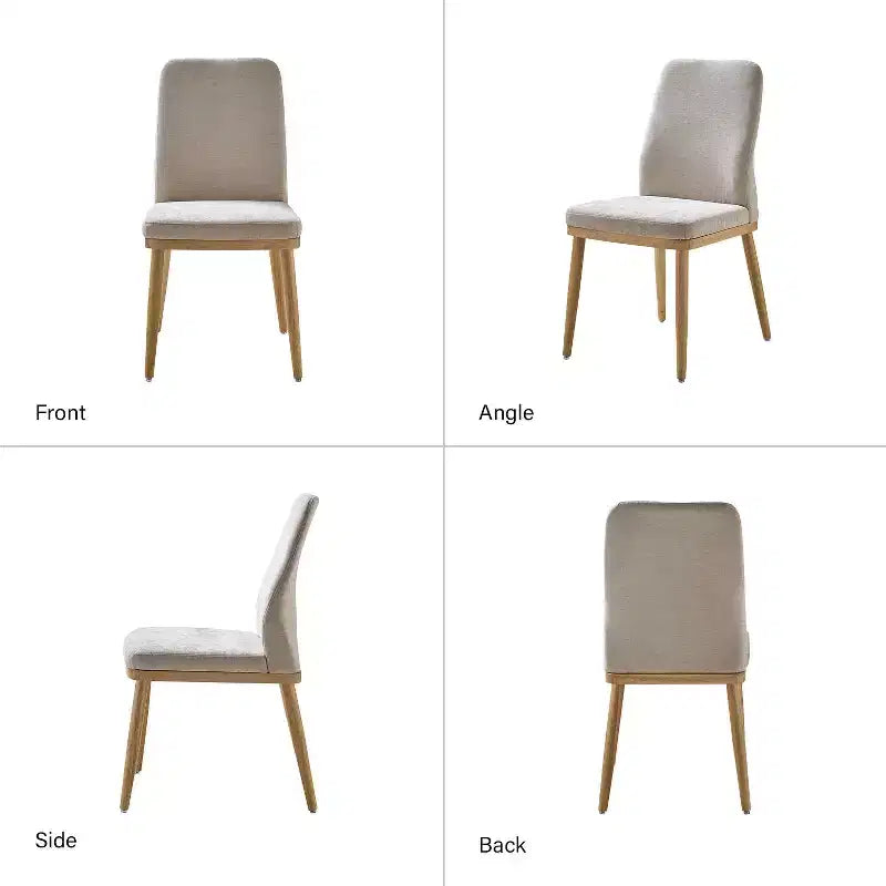 Sedia da pranzo imbottita Mid-Century Modern – Beige / Grigio / Blu scuro – Set da 4