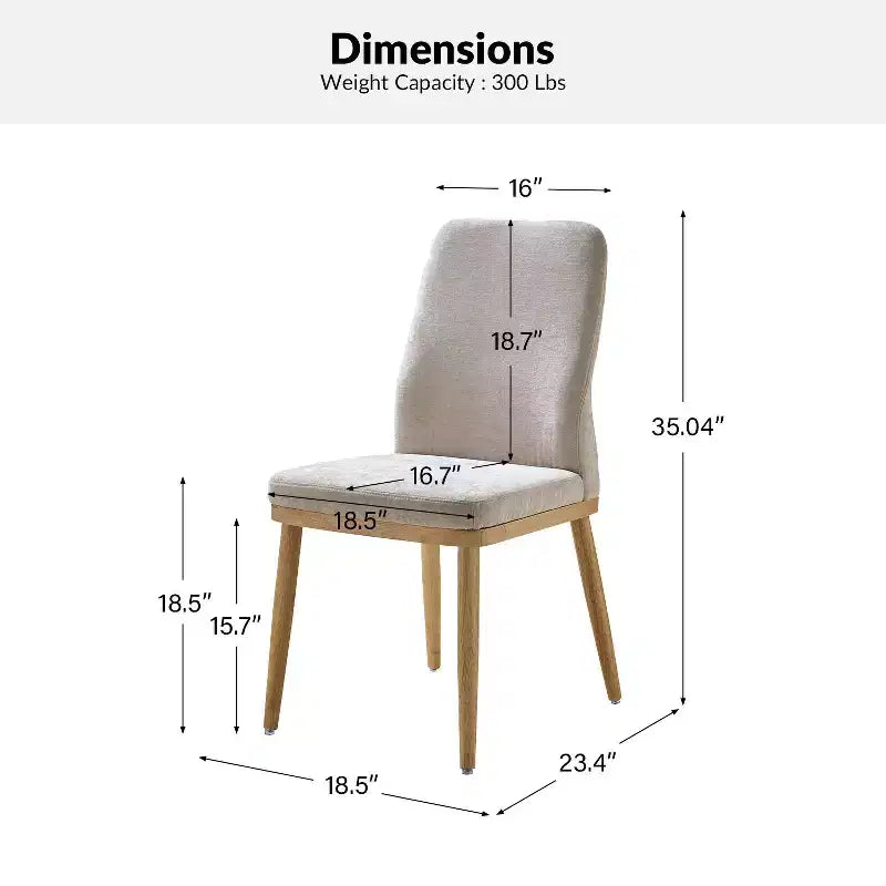 Sedia da pranzo imbottita Mid-Century Modern – Beige / Grigio / Blu scuro – Set da 4