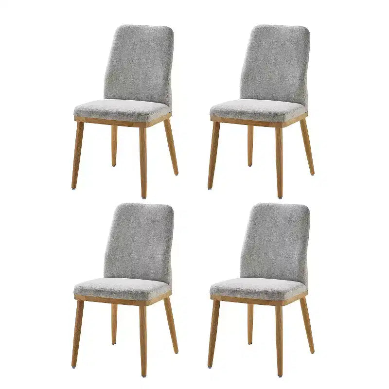 Sedia da pranzo imbottita Mid-Century Modern – Beige / Grigio / Blu scuro – Set da 4
