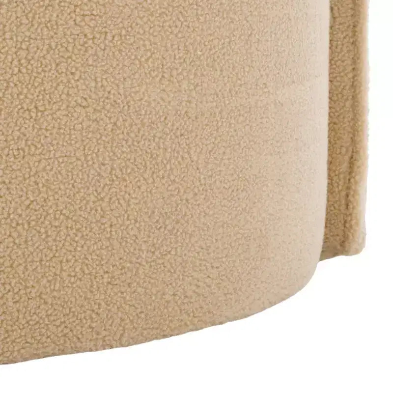 Poltrona a barilotto in velluto beige/marrone chiaro – Senza braccioli, 1 posto