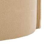 Poltrona a barilotto in velluto beige/marrone chiaro – Senza braccioli, 1 posto
