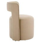 Poltrona a barilotto in velluto beige/marrone chiaro – Senza braccioli, 1 posto