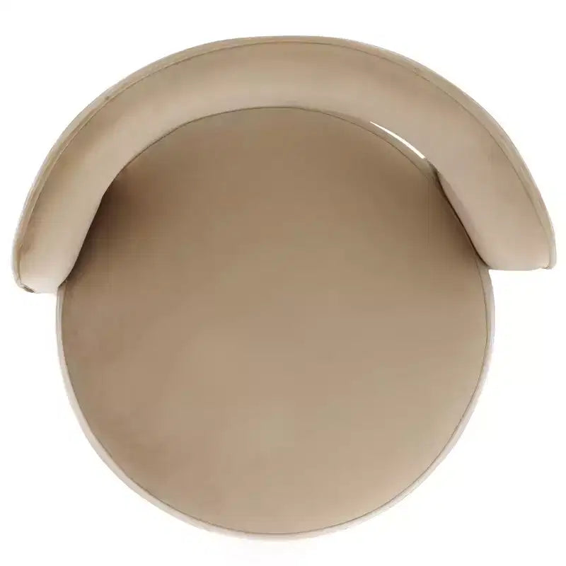 Poltrona a barilotto in velluto beige/marrone chiaro – Senza braccioli, 1 posto