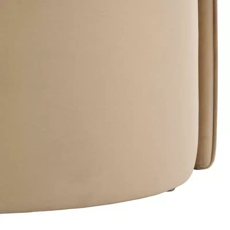 Poltrona a barilotto in velluto beige/marrone chiaro – Senza braccioli, 1 posto