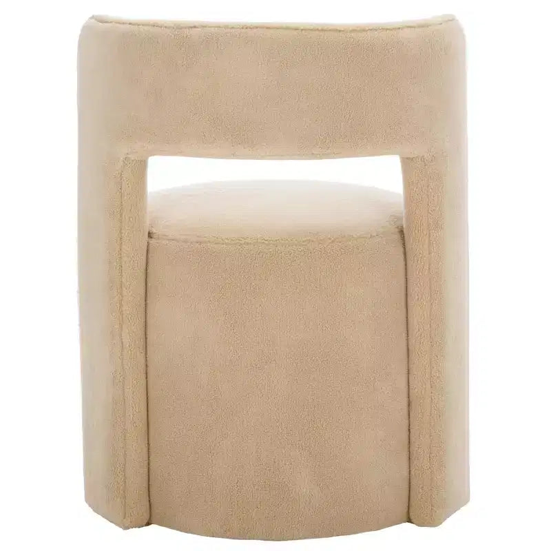 Poltrona a barilotto in velluto beige/marrone chiaro – Senza braccioli, 1 posto