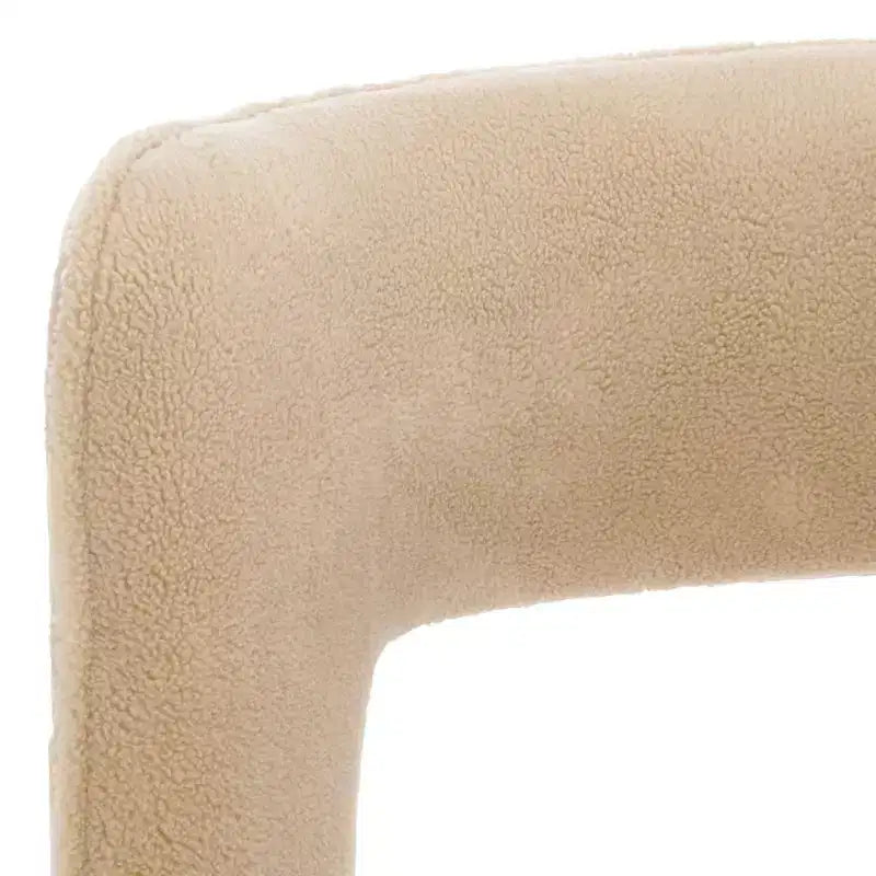 Poltrona a barilotto in velluto beige/marrone chiaro – Senza braccioli, 1 posto