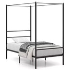 Costway Twin/Full/Queen Metal Canopy Platform Bed Frame Mattress Foundation w/ Slat Support